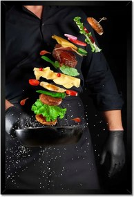 Poszterek keretben 40x60 Lebegő Burger serpenyő