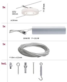 Paulmann 94109 - 5x LED 4,3W spotlámpa MAC 230V kábelrendszerhez