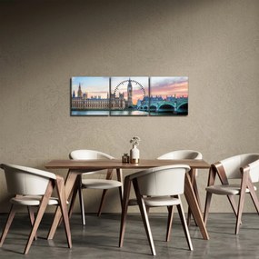 Kép - London pasztell színekben (órával) (90x30 cm)