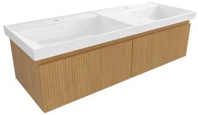 SAT Evolution Fürdőszobaszekrény mosdóval 118x30x44,5 cm méztölgy matt SATEVO120DMU4
