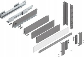 Blum Fiók Merivobox 500 Magas E belső Szürke 70kg