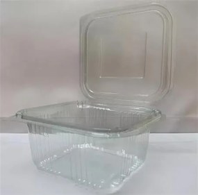 Ételtároló doboz, egybefedeles, műanyag, szögletes, 375 ml, 100 db, Party, víztiszta (KHMU291)