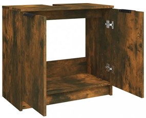 füstös tölgyszínű szerelt fa fürdőszobaszekrény 64,5x33,5x59 cm
