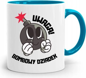 Kék Bögre Nagypapa Napja Bomba Nagypapa nyomtatott fényképpel