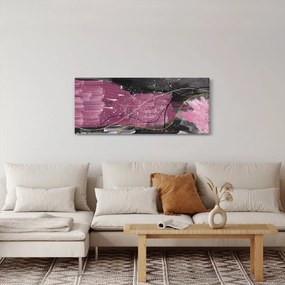 Kép - Rózsaszín-fekete absztrakció (120x50 cm)