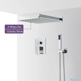 Zuhanypanel EYN PT04042 falba süllyesztett kivitelben, LED-világítással, többféle színváltozatban, például krómban és matt feketében — 30 cm — Nincs