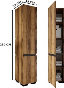 Floransa konyhaszekrény, dió-antracit, 45 cm