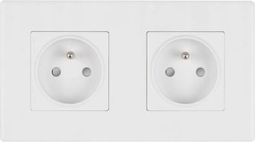 Kontakt Elektromos Aljzat Műanyag Keret Matt FI60 Dupla 2x1 Fehér