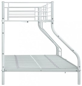 fehér fém emeleteságy-keret 140 x 200 cm/90 x 200 cm