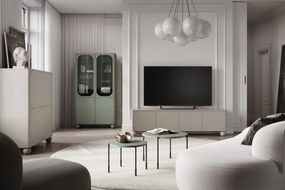 Sonatia II 200 cm TV négyajtós szekrény rejtett fiókkal - kasmír