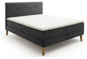 Antracitszürke boxspring ágy 180x200 cm Stockholm – Meise Möbel