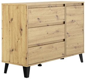 BOGAN 1D3S komód, tölgyfa artisan