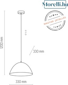 TK LIGHTING 3194 FARO Egyágú Függesztett Lámpa Fém E27 IP20