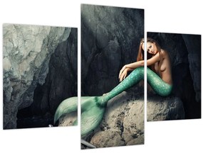 Kép - Hableány a sziklán (90x60 cm)