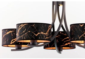 Jupiter 2107- ARTHUR láncos csillár 5xE27/15W/230V fekete/narancssárga/márvány dekor