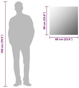 négyzet alakú falitükör 60 x 60 cm