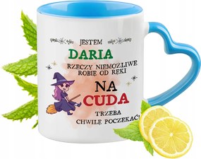 Daria Kék Bögre Szív Alakú Füllel Ajándék Nyomtatott