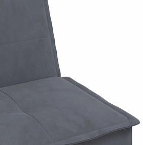 vidaXL sötétszürke L-alakú bársony kanapéágy 255x140x70 cm