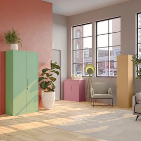 Irodai szekrény, 900 x 1850 x 400 mm, Fresh Style: pasztellzöld