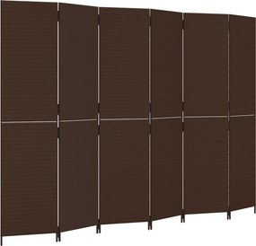 vidaXL barna 6-paneles polyrattan térelválasztó