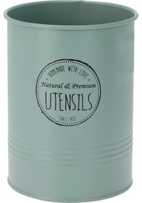 Fém evőeszköz állvány, 12 x 17 cm, zöld