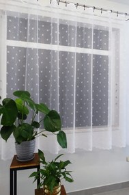 Mg Függöny jacquard fehér 35245 250x180cm kész, Szalaggal Díszített M