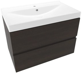 Fürdőszobaszekrény mosdókagylóval Naturel Verona 80x50x45,5 cm sötét fa matt VERONA80TDU1