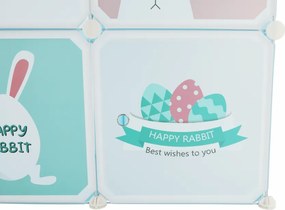 Gyerek szekrény, kék/gyerek minta, EDRIN