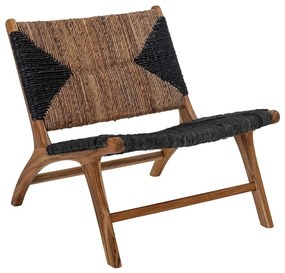 Fekete-barna fotel szövött résszel Grant - Bloomingville