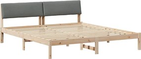 vidaXL Ágykeret barna és sötétszürke 180 x 200 cm Tömör fenyőfa