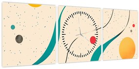 Kép - Minimalista színes illusztráció (órával) (90x30 cm)