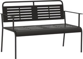 Outsunny 2 fős Kerti Pad, Rácsos Design, Vízálló Kerti Bútor Háttámlával és Karfával, Park Pad 240 kg Teherbírással, Erkély Pad Teraszra, Kert, 121 x