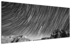 Fekete-fehér kép egy csillagos ég (120x50 cm)