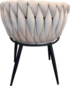Étkezőszék, világosbézs Velvet szövet/fekete, BLER