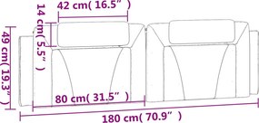 fehér műbőr fejtámla párna Viana 180 cm