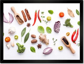 Poszter keretben 40x30 Friss gyógynövények menta ánizs