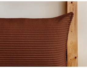 Téglavörös kárpitozott ágyneműtartós franciaágy ágyráccsal 180x200 cm Jade – Bobochic Paris