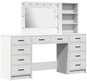 Öltözködőasztal fiókkal 3 pcs Fehér 40 x 41 x 135 cm Faanyag