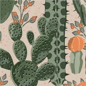 Flizelin tapéta Divatos 3D fali ragasztó Zöld kaktuszok 250x250 Ragasztó