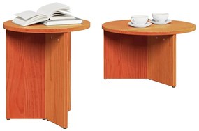 Dohányzóasztal 2 pcs Viaszbarna 49 x 49 x 28 cm Tömör fenyőfa