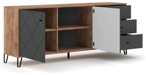 Komód SULA craft tölgy/fekete