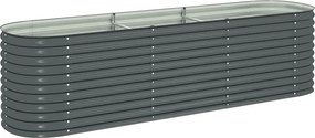 vidaXL szürke horganyzott acél kerti magaságyás 320 x 80 x 81 cm