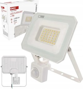 Kültéri lámpa Led fényvető a ház előtt fehér Emos mozgásérzékelővel