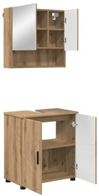 Fürdőszoba bútor szett 2 pcs kézműves tölgy 61 x 35 x 64 cm