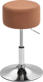 HOMCOM Magas Bárszék Konyhai Szék Állítható Magassága 52-66 cm Párnázott Béléses Velúrral 360° Forgatható Étkező Pulthoz Sminkasztalhoz Barna | Aosom