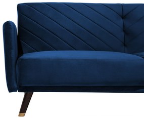 Sötétkék bársony kanapéágy SENJA Beliani
