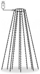 karácsonyfa-fényháló 300 színes LED-del 300 cm