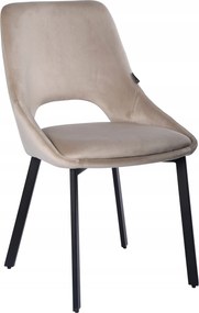 Velúr kárpitozott szék bézs nappaliba, étkezőbe és konyhába Lumo