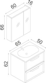 Nuvola mosdószekrény, 65 cm – TR785PNC1643