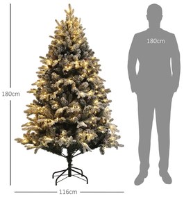 Műfenyő 180 cm magas, 793 ággal és műhóval, összecsukható acélállvánnyal